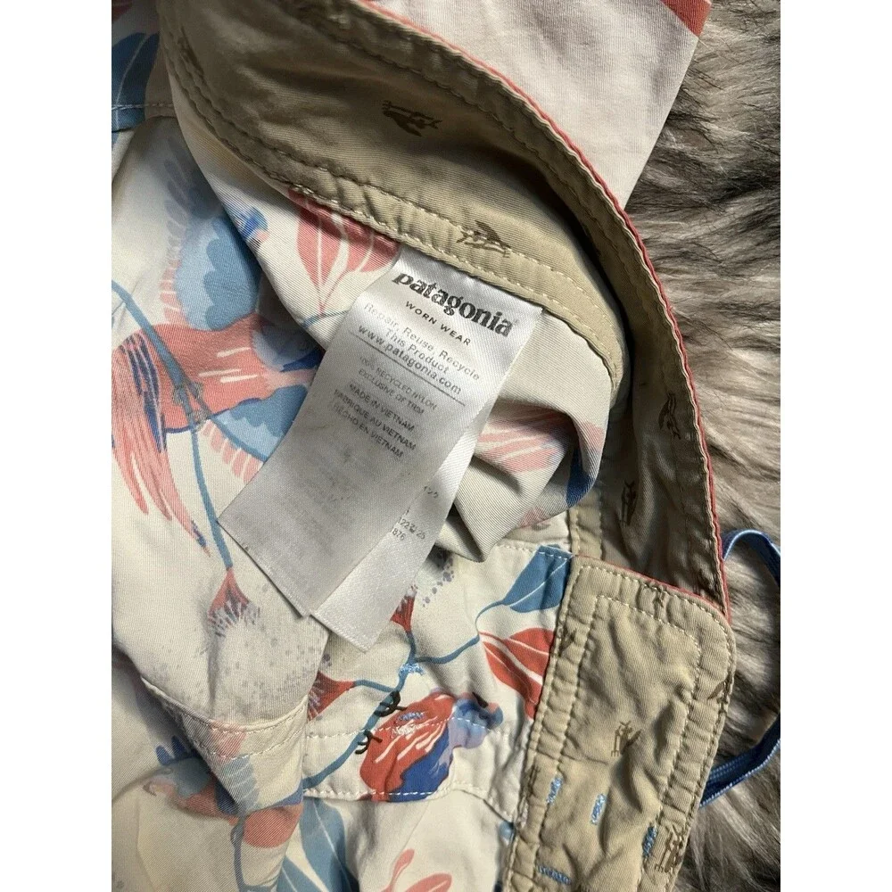 Patagonia Bird Print Wavefarer Boardshort Drawstring Swim Trunks